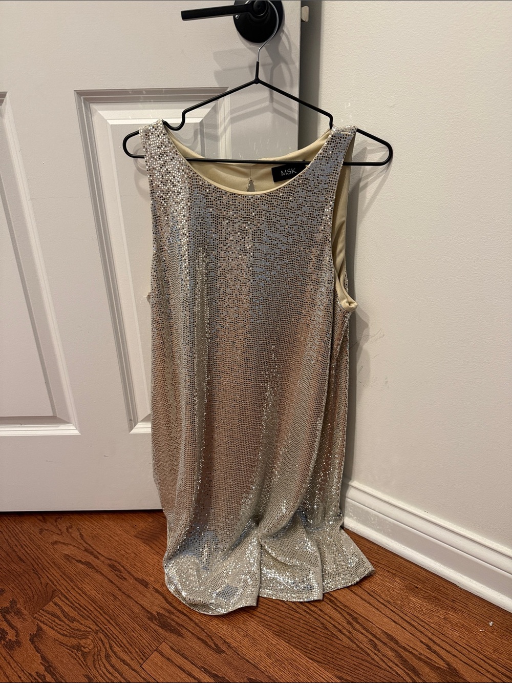 MSK Silver Sequin Sleeveless Shift